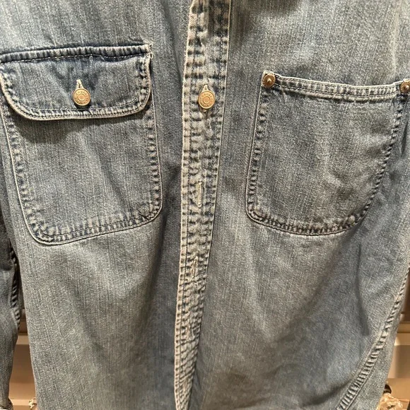 BANANA REPUBLIC 90s Globe Tag Long Sleeve Shirt XS Cotton vintage - Picture 2 of 9